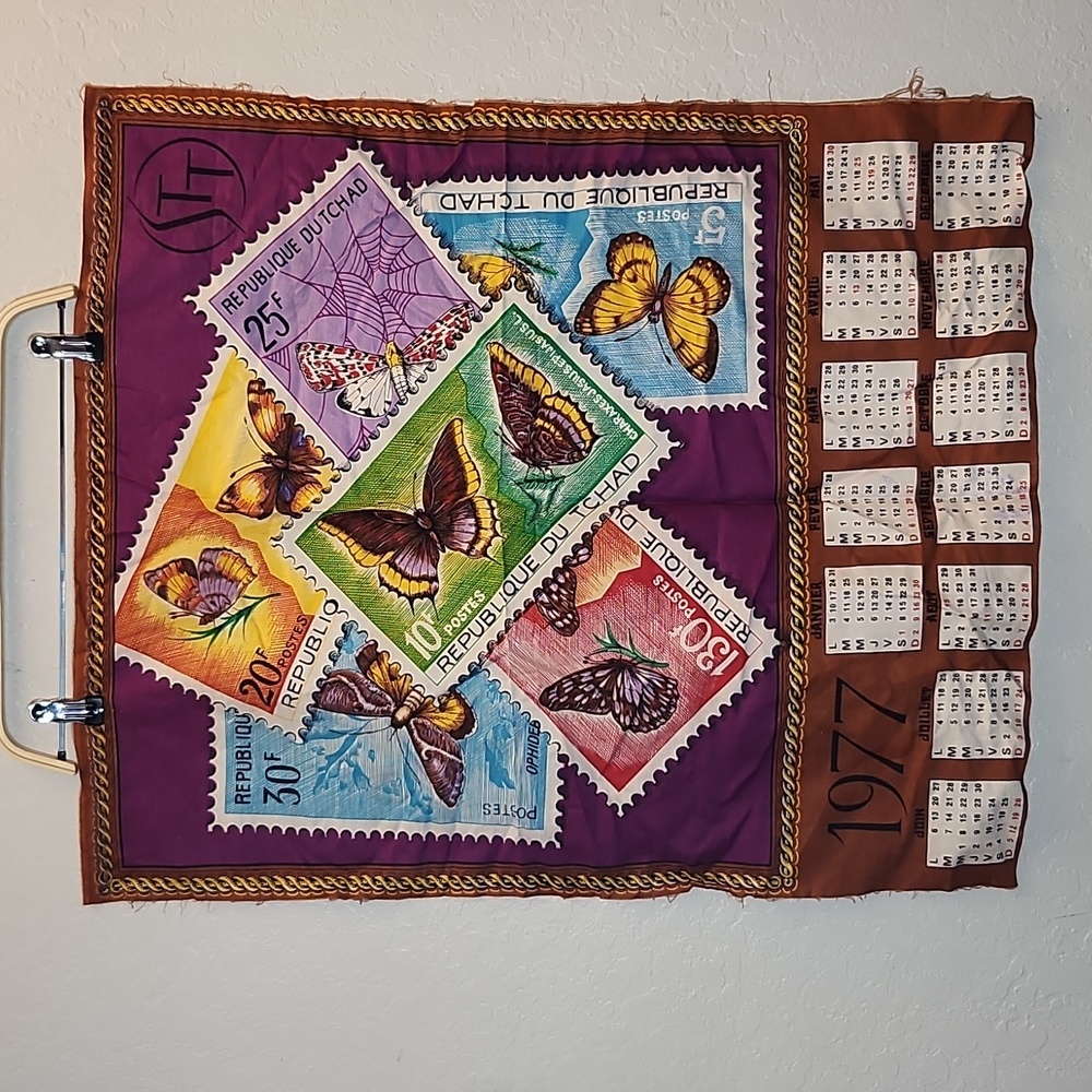 1977 Bitterfly Stamp Calendar Fabric Square